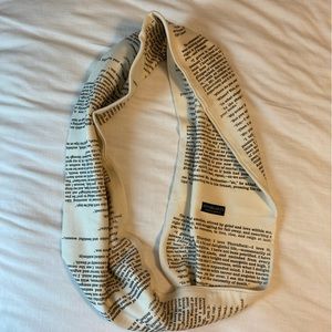 Fun bookish infinity scarf covered in text from classic novel JANE EYRE. NWOT